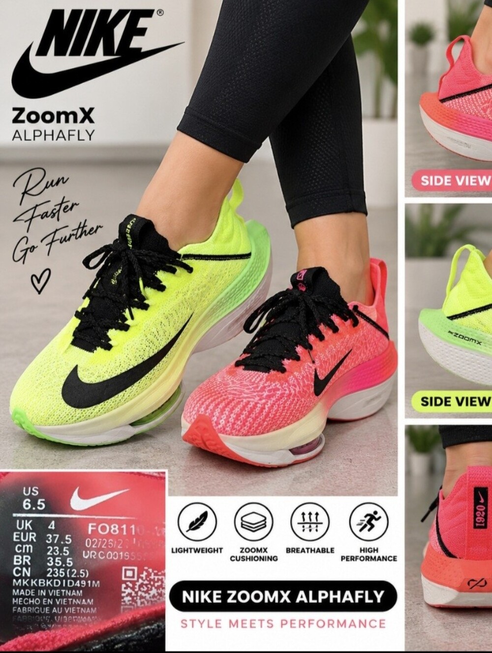 Nike Women’s Running Shoes - Neon Pink & Neon Yellow